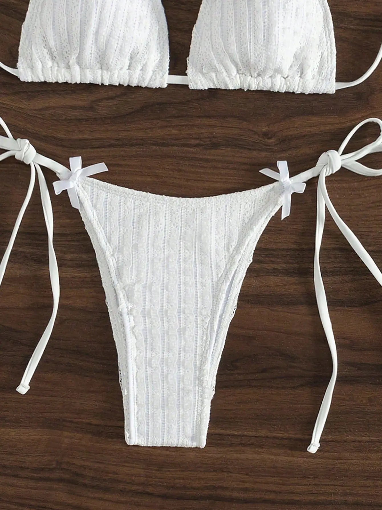 Backless Bikini Set Lace-up Thong Bathing Suit
