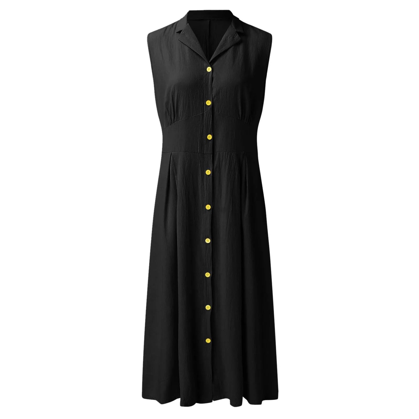 Casual Loose Sleeveless Shirt Dress