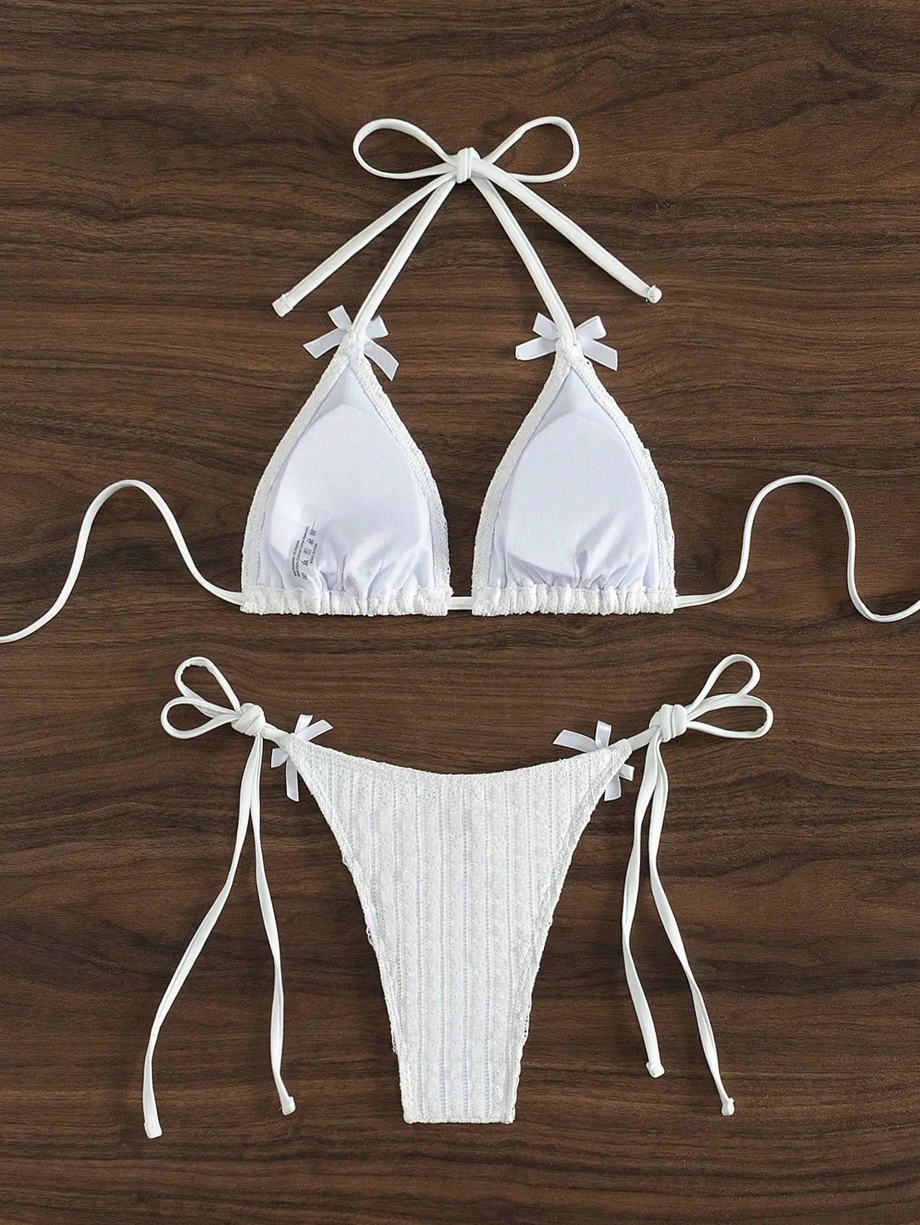 Backless Bikini Set Lace-up Thong Bathing Suit