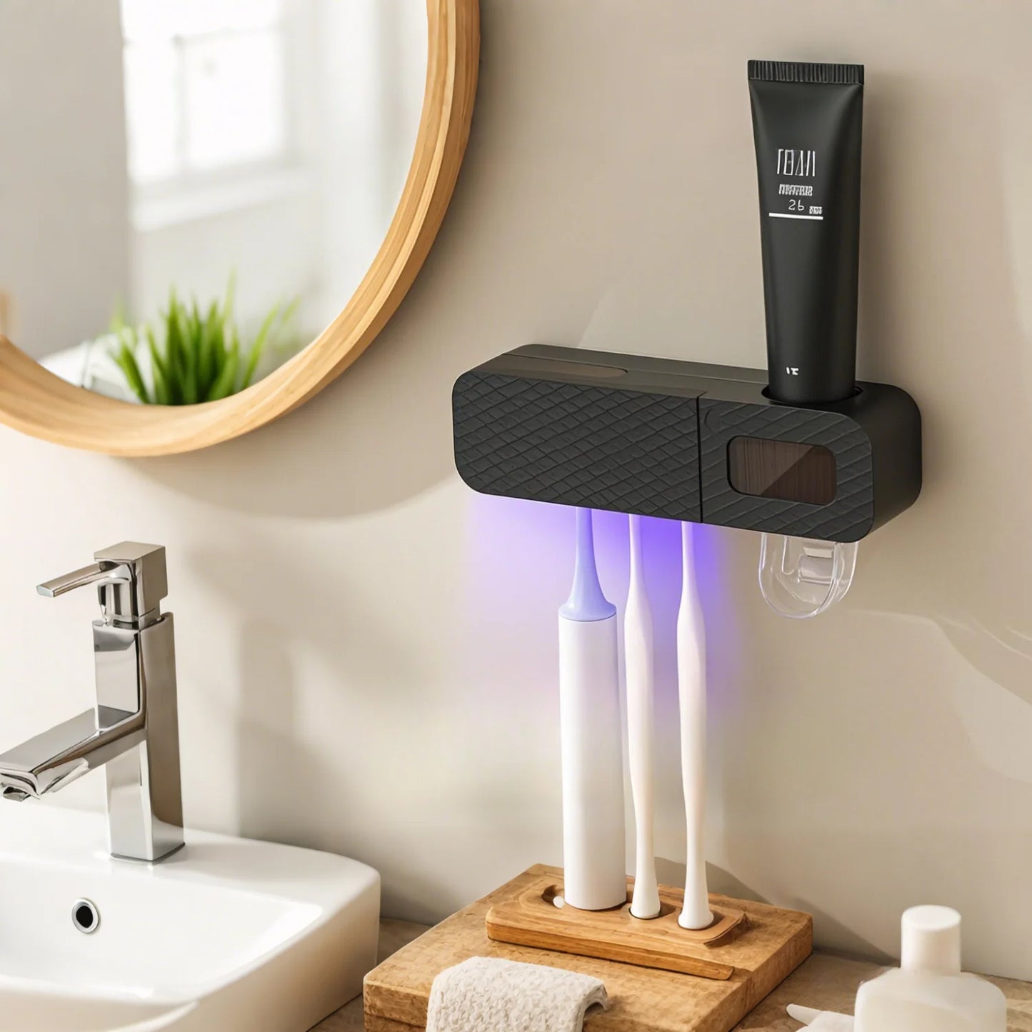 Toothbrush holder wall-mounted